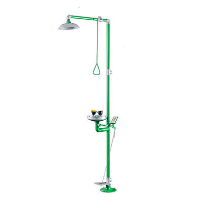 120 - 180L/min Flow Green Emergency Shower And Eyewash With ABS Plastic Cover