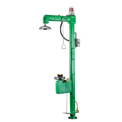 Green Tempered Water Eyewash Stainless Steel With Sound And Light Alarm
