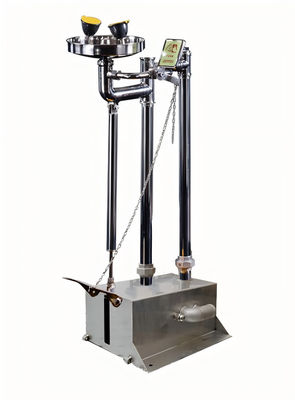 Small Pedal Mounted Combination Emergency Shower And Eyewash Stainless Steel Material