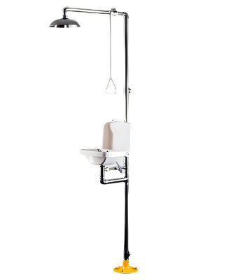 120 - 180L/min SS 304 Emergency Shower And Eyewash With White Linkage Cover