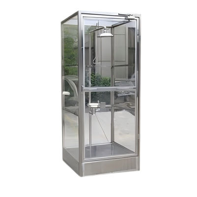 Organic Glass Enclosed Eyewash Station Booth Stainless Steel Rapid Response Shower