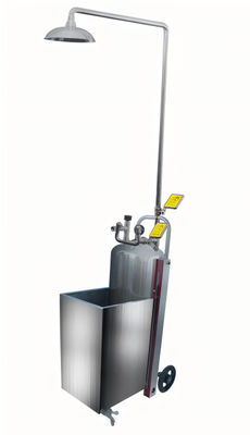 Durable Stainless Steel Mobile Eyewash Station 65L Catch Basin