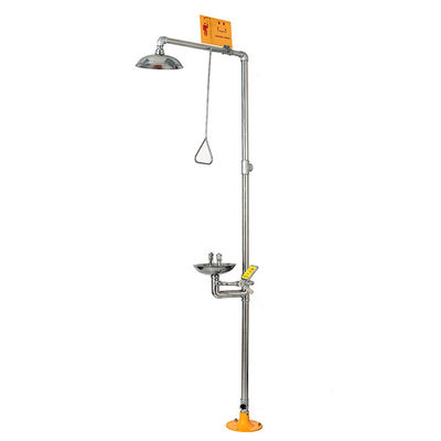 Stainless Steel Emergency Shower And Eye Wash Station Non Adjustable Standard Version