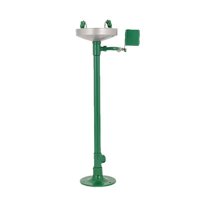 Vertical Countertop Eyewash Station With Straight Sided Basin Standard Version Steel And ABS Material(Green)